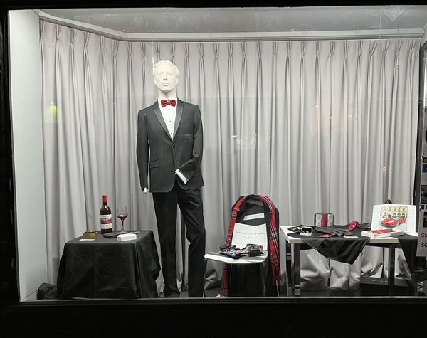 Formal Window Display - Panthers Menswear