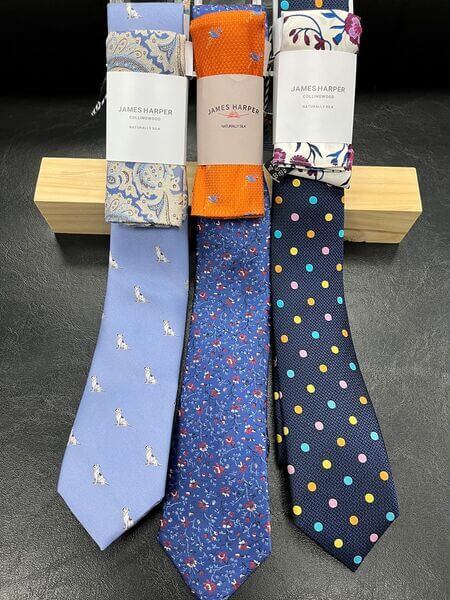 Silk Mens Ties by James Harper - Panthers Menswear